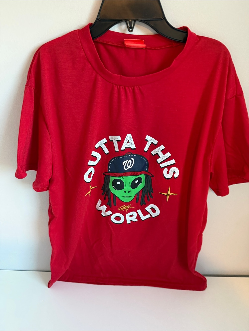 WASHINGTON NATIONALS CJ ABRAMS RED TSHIRT